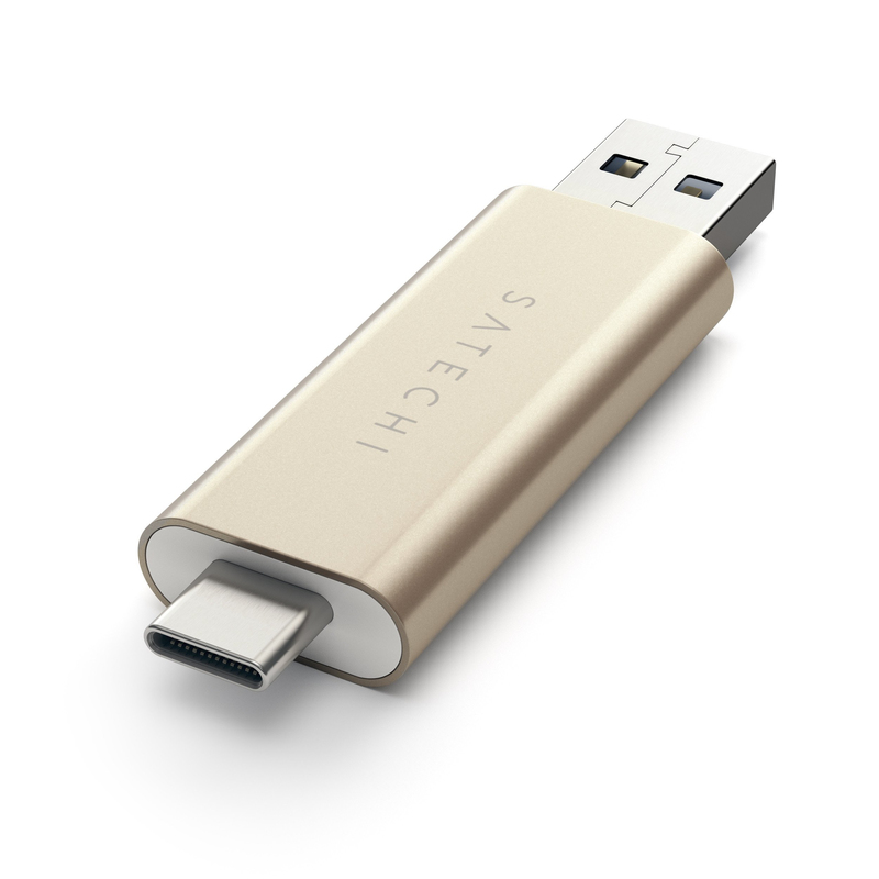 Satechi Aluminum Type-C USB 3.0 & Micro/Sd Card Reader Gold