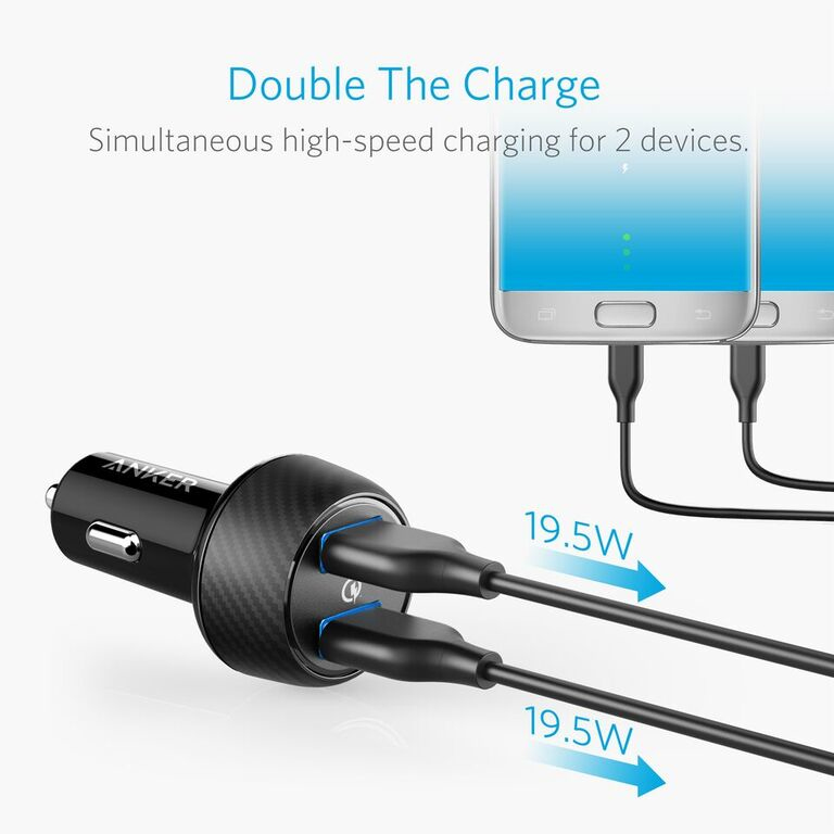 Anker Powerdrive SPeed 2 Auto Black Mobile Device Charger