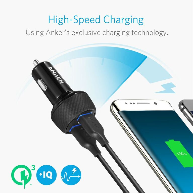 Anker Powerdrive SPeed 2 Auto Black Mobile Device Charger