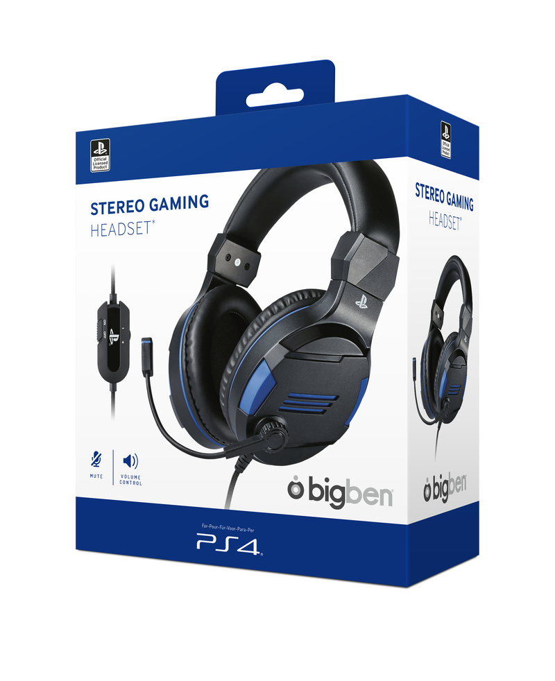 BiGBen Interactive PS4Ofheadsetv3 Headset Binaural Head-Band Black Blue