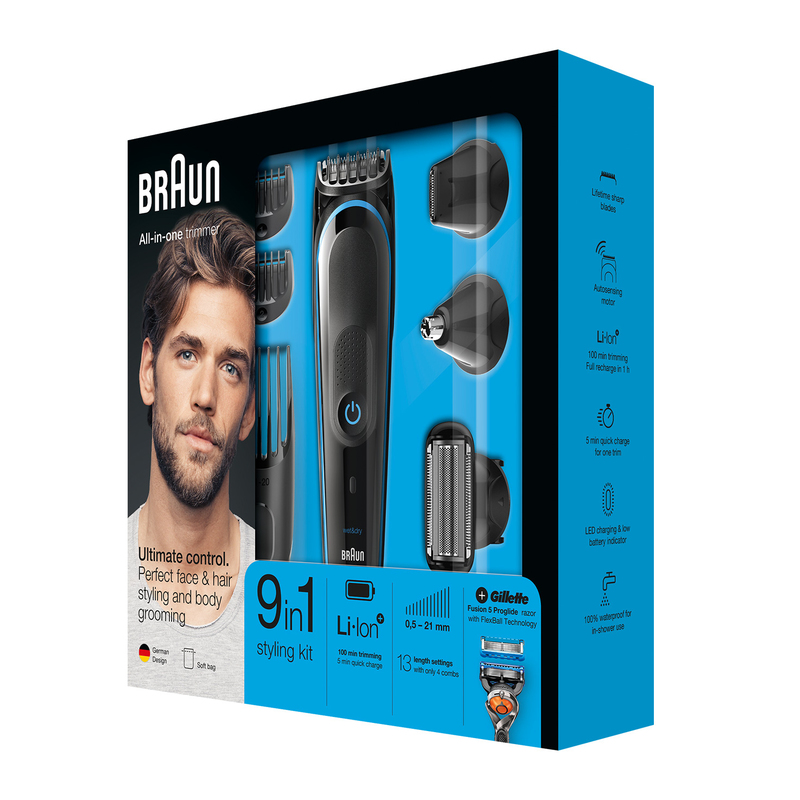 Braun All-In-One mgk5080 Beard Trimmer Wet & Dry Black,Blue