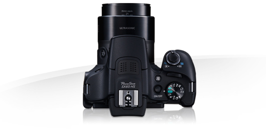 كاميرا كانون باور شوت طراز Sx60 Hs بريدج بدقة 16.1 ميجا بكسل 1/2.3 بوصة وجهاز استشعار cmos، لون أسود