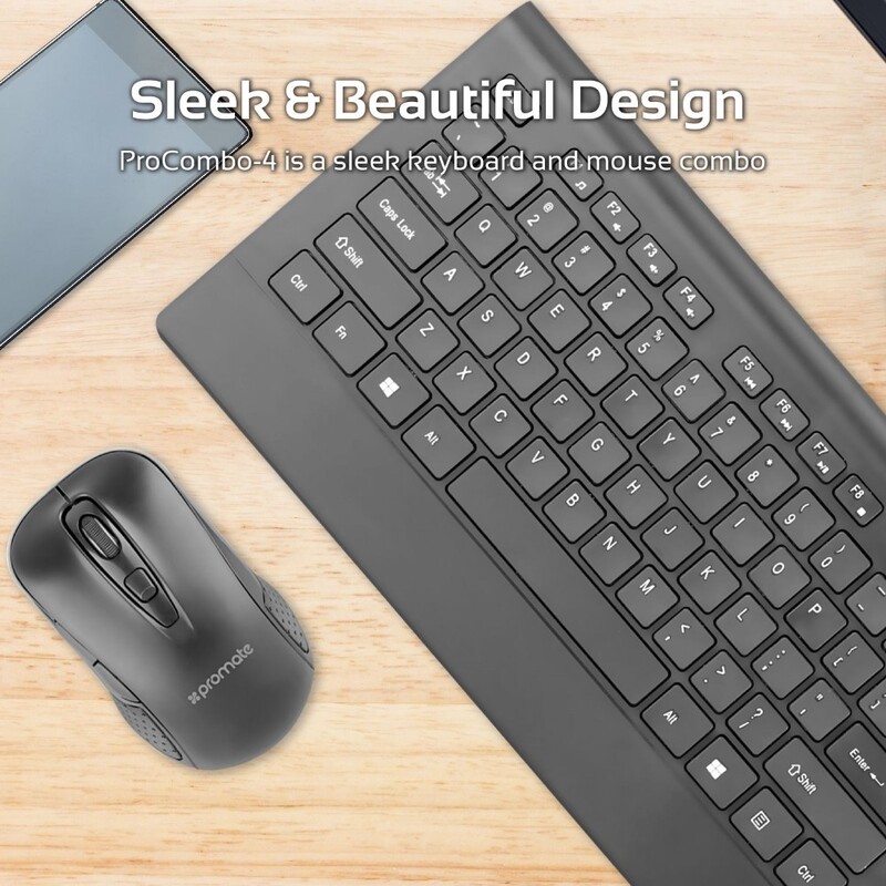 Promate Wireless Keyboard & Mouse Nano USB Receiver