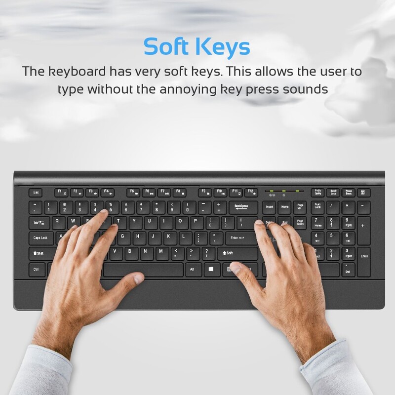 لوحة مفاتيح لاسلكية و ماوس بمستقبل يو إس بي، صغير من بورمات