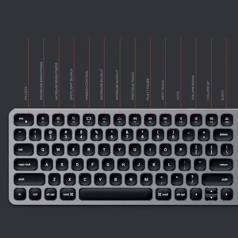 Satechi Compact Backlit Bluetooth Keyboard for Mac Space Grey