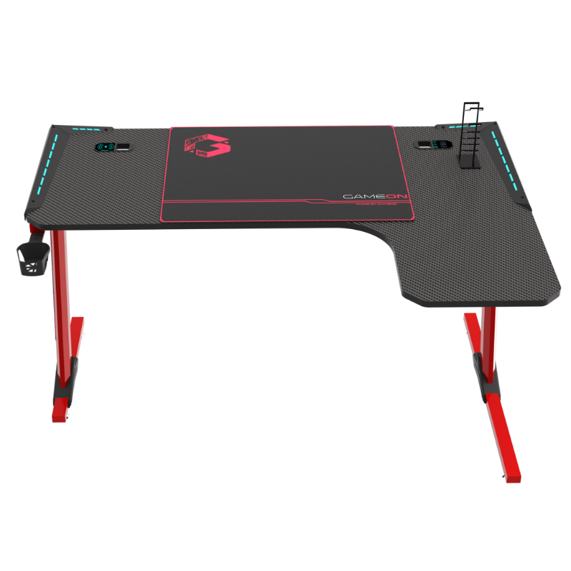Gameon Phantom Xl R Series L Shaped Rgbflowing Light Gaming Desk (Size: 140 6072Mm) With (800 300 3Mm Mouse Pad) Headphone Hook Cu