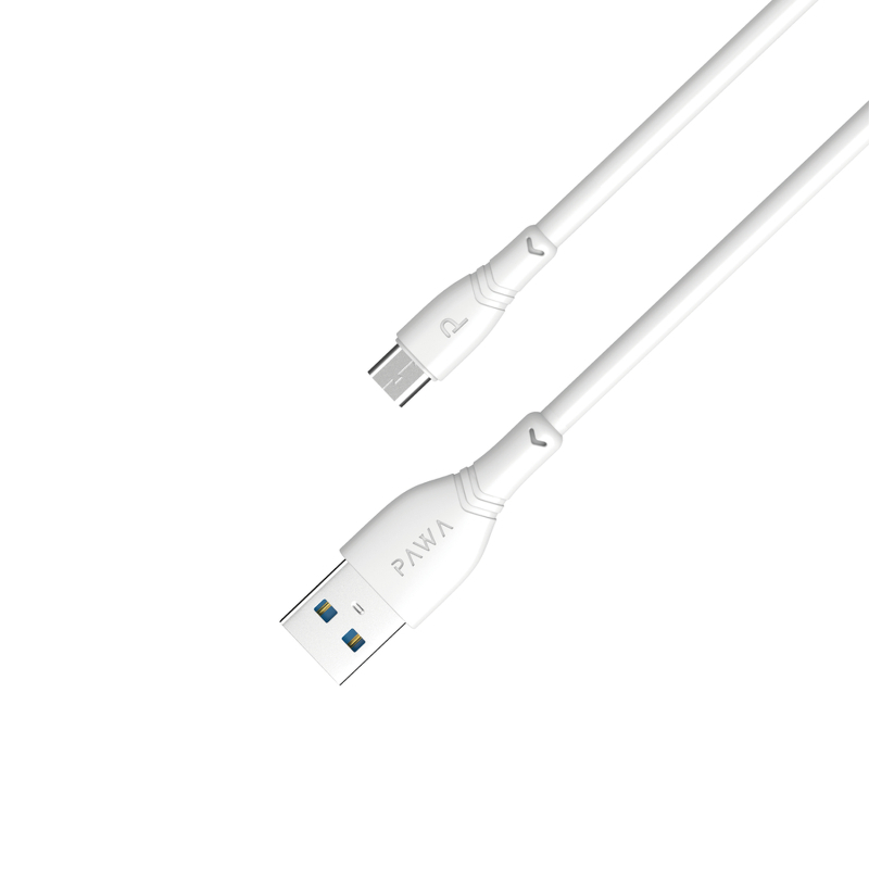 Pawa Pvc Usb-A To Micro Usb Cable 2.4A 1.2M - White