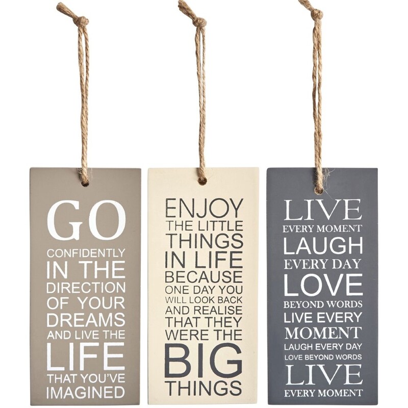 Inspirational Quote Hanging Sign (Assortment - Includes 1)
