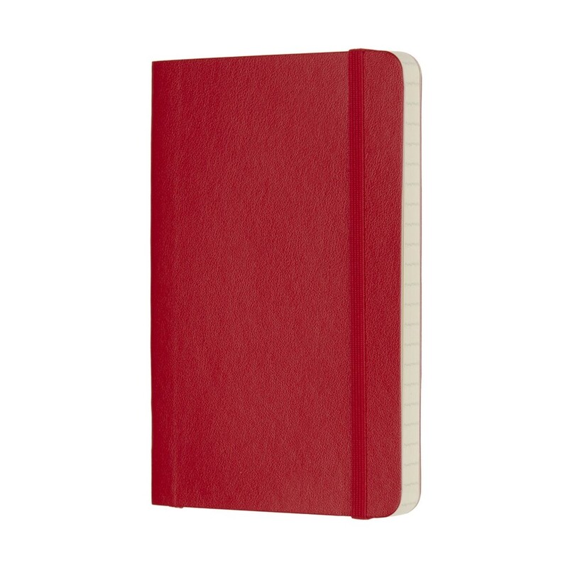 دفتر مسطر بغلاف خفيف للجيب أحمر قرمزي من مولسكن Qp611F2