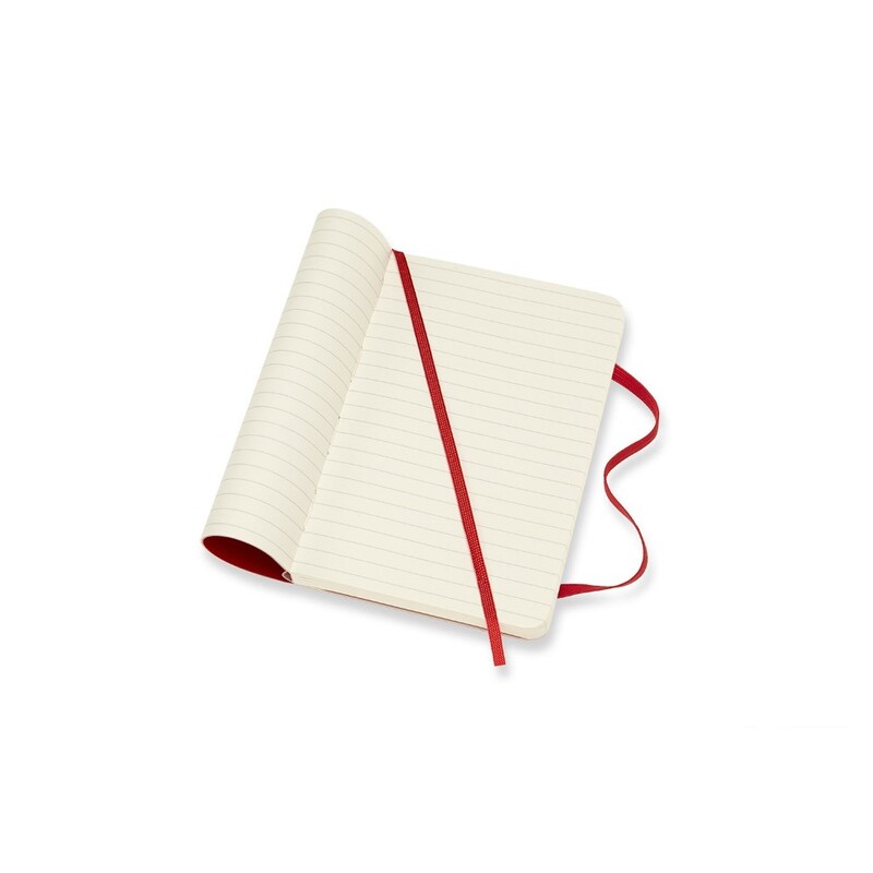 دفتر مسطر بغلاف خفيف للجيب أحمر قرمزي من مولسكن Qp611F2