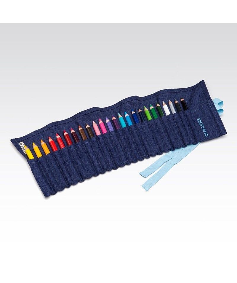 حافظة كارتوتشيرا لـ24 قلم ألوان زرقاء