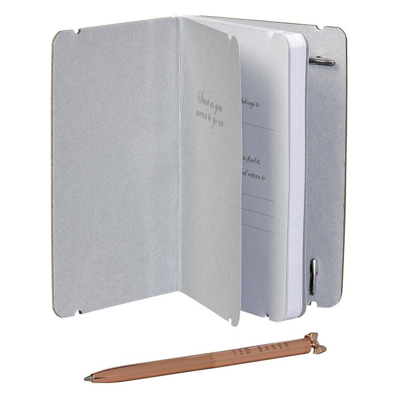 Ted Baker Mini Notebook & Pen Linear Gem