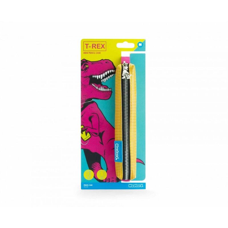 Mustard T-Rex Mini Pencil Case