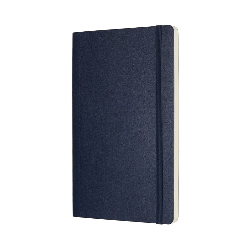 دفتر ناعم من مولسكاين، كبير، غير مسطر، أزرق داكن