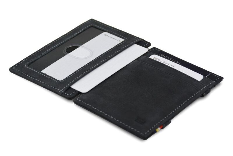 محفظة غارزيني اسينزيال السحرية باللون الكاربوني الأسود مع حماية RFID