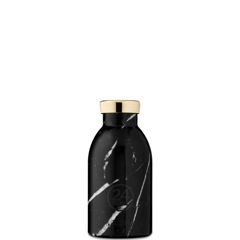 24 Bottles Clima 330ml Stainless Steel Vacuum Insulated Double Wall Black Marble