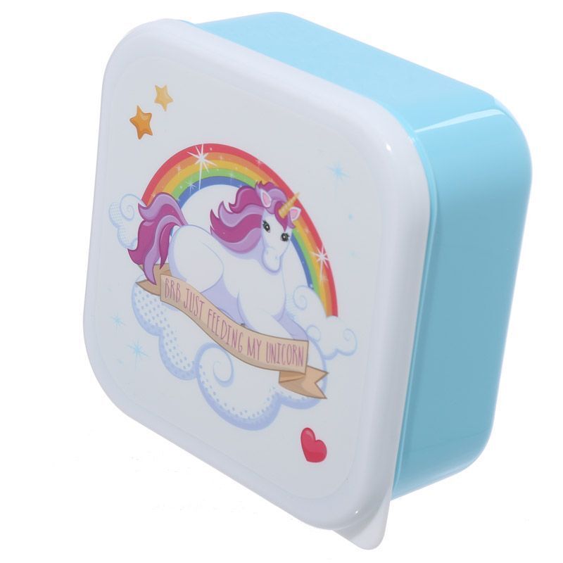 Fun Unicorn Design Set of 3 Plastic Lunch Boxes