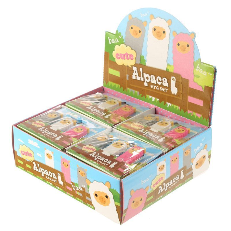 Fun Cute Alpaca Eraser Set of 3