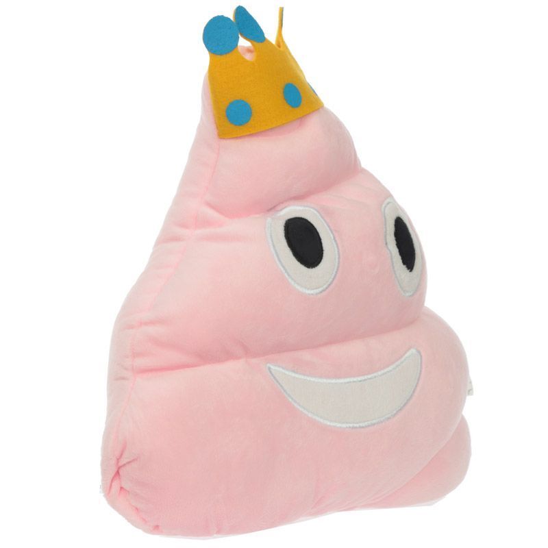 Pink Poop with Crown Emotive Cushion