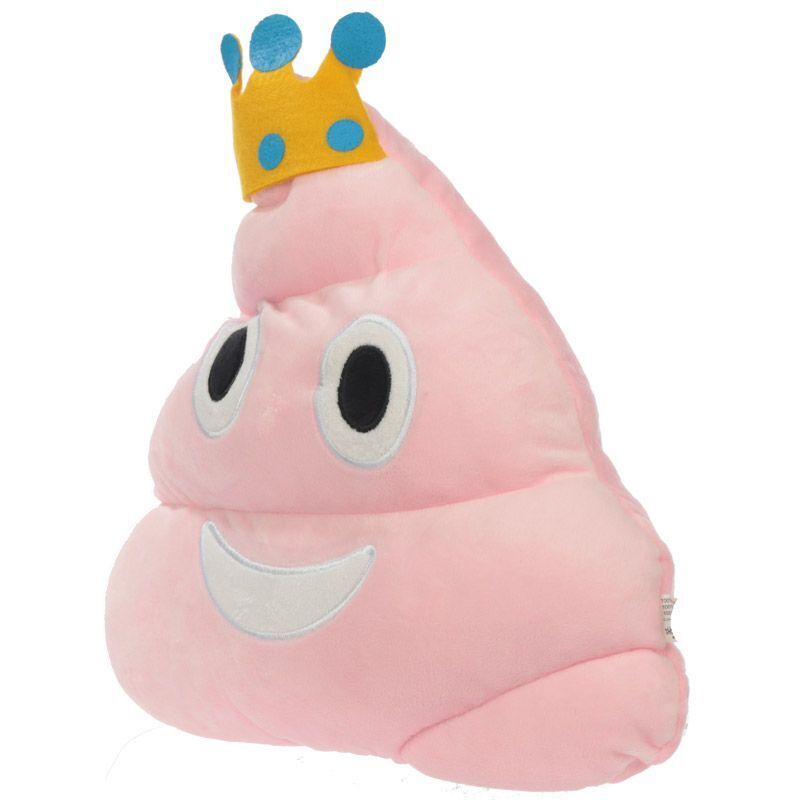 Pink Poop with Crown Emotive Cushion