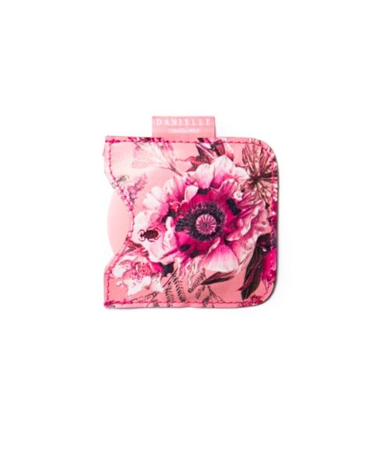 مرآة جيب صغيرة الحجم قابلة للطي مطبوع عليها صورة زهور نباتية