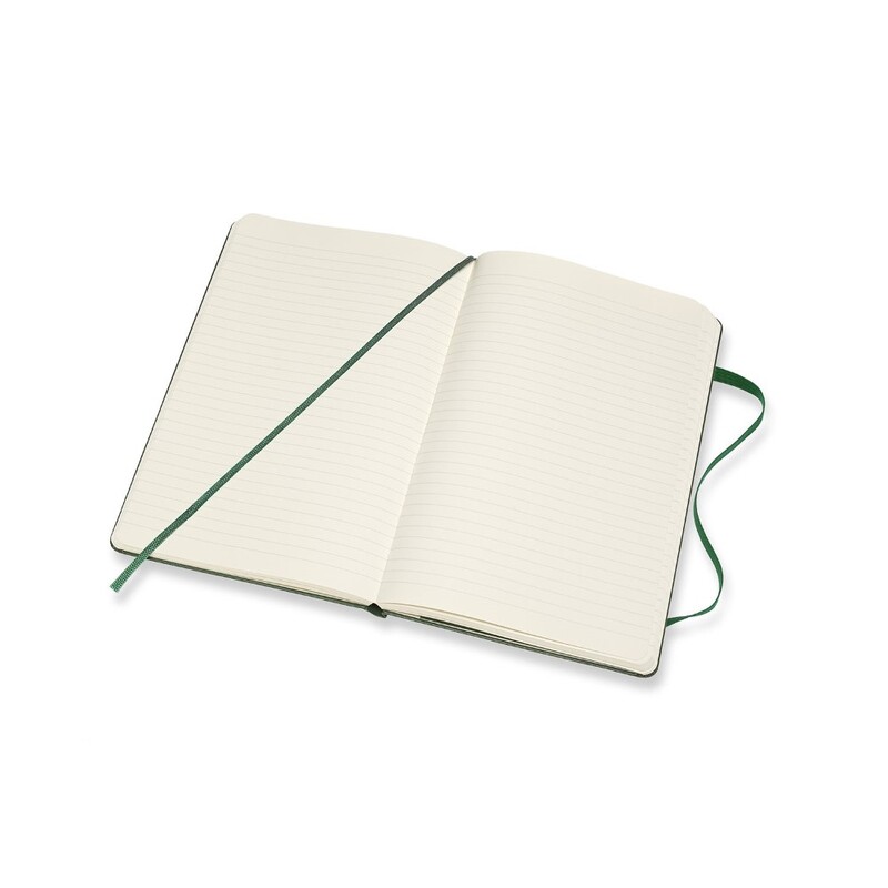 دفتر من طراز Qp060K15 مُسطر بلون نبات الآس الأخضر مع غلاف صلب من موليسكن