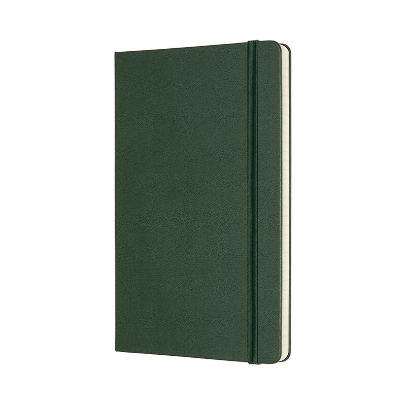 دفتر من طراز Qp060K15 مُسطر بلون نبات الآس الأخضر مع غلاف صلب من موليسكن