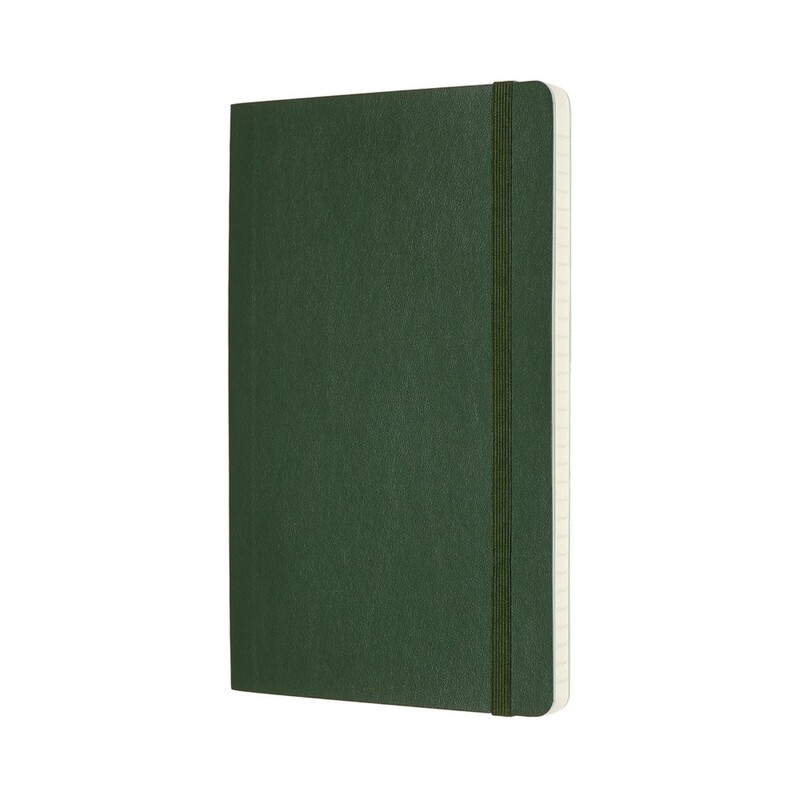 دفتر Qp616K15 كبير الحجم مسطّر بلون نبات الآس الأخضر مع غلاف مرن من موليسكن
