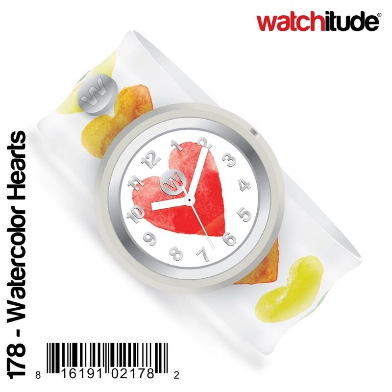 Watercolor Hearts Watchitude Slap Watch