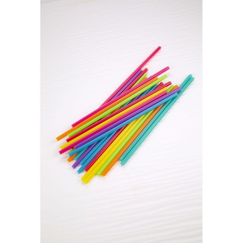 Kikkerland 8 Inch BRIGHT COLOR REUSABLE STRAW