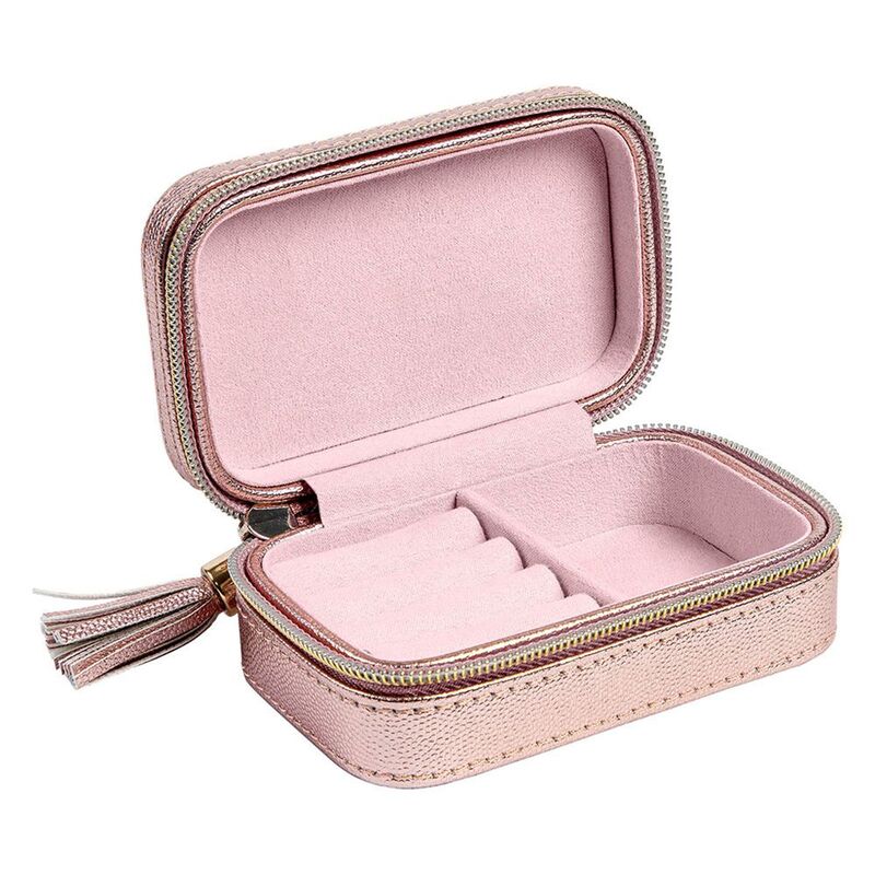 Mini Jewellery Case Metallic Pink