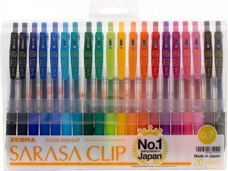 زيبرا علبة كرت 20 لون قلم جل SARASA CLIP 0.8