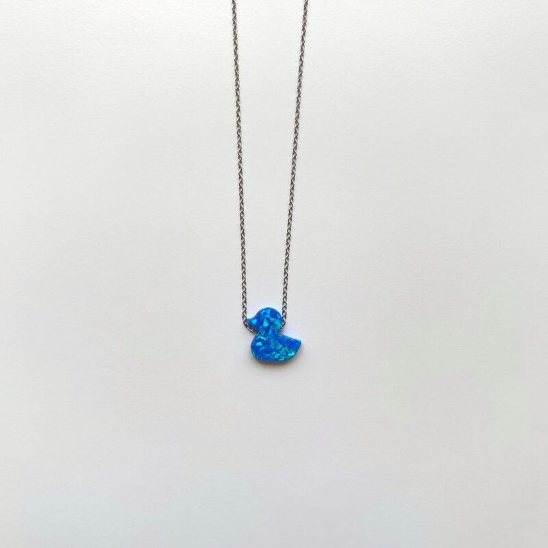 Opal Duck Necklace Blue
