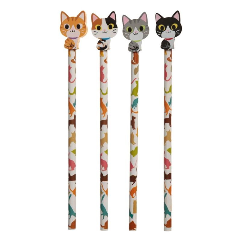 Cat Pencil With Eraser Topper (Assortment - Includes 1)