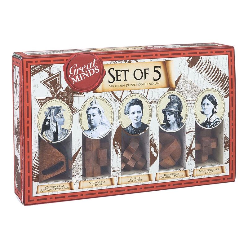 Professor Puzzle - Great Minds Collection - Women's Set of 5 Puzzles (Cleopatra-Boadicea-Curie-Victoria-Nightingale)