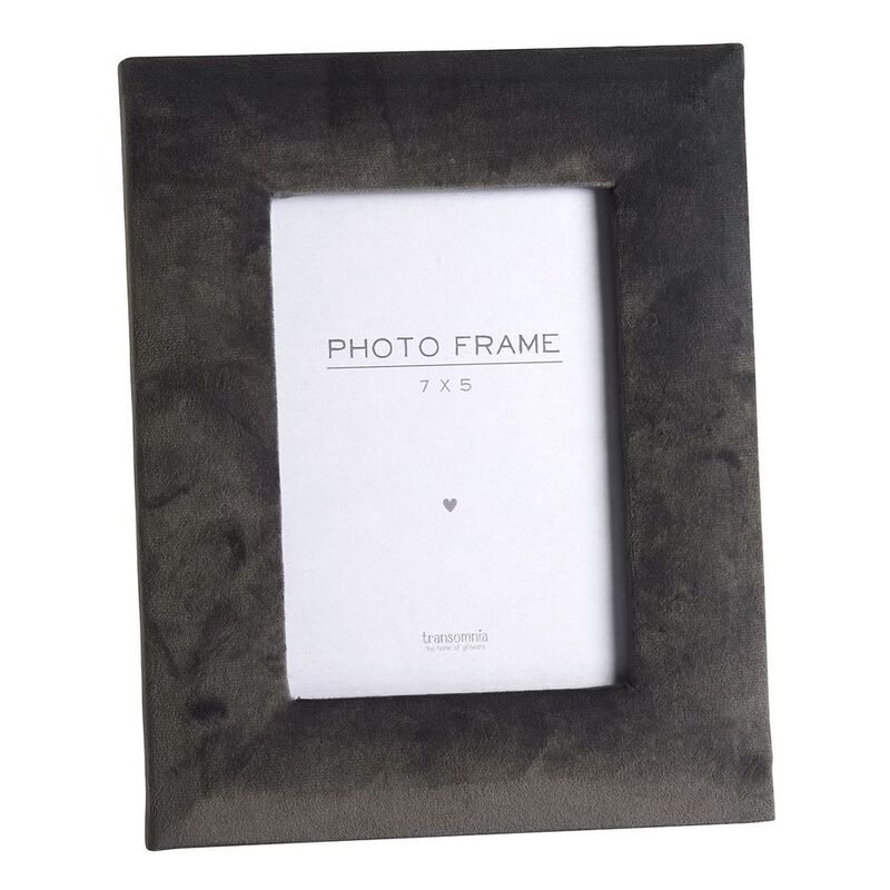 Transomnia Charcoal Grey Velvet Frame 7 x 5 Inches