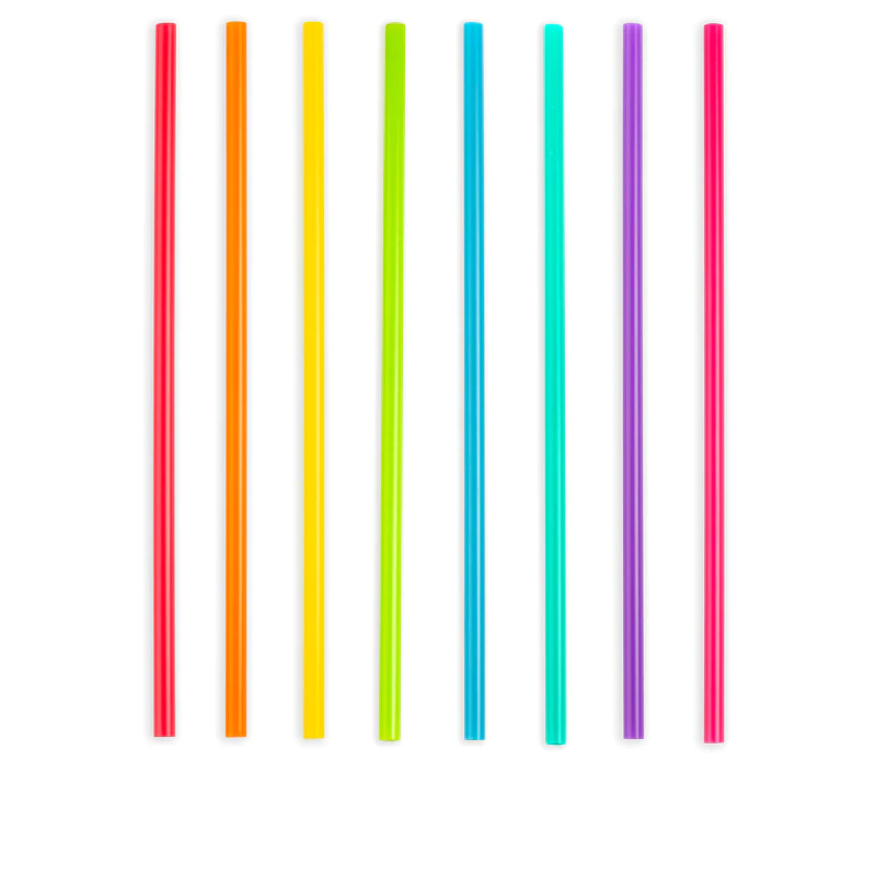 Kikkerland 11 Inch Bright Color Reusable Straw