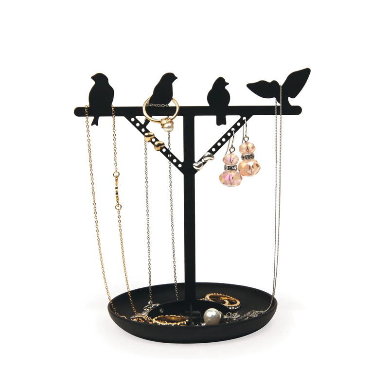 Kikkerland Bird Jewelry Stand Copper