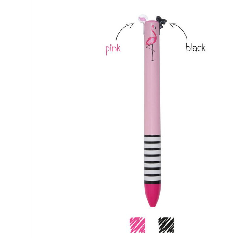 Legami Click&Clack Two Color Pen - Missflamingo