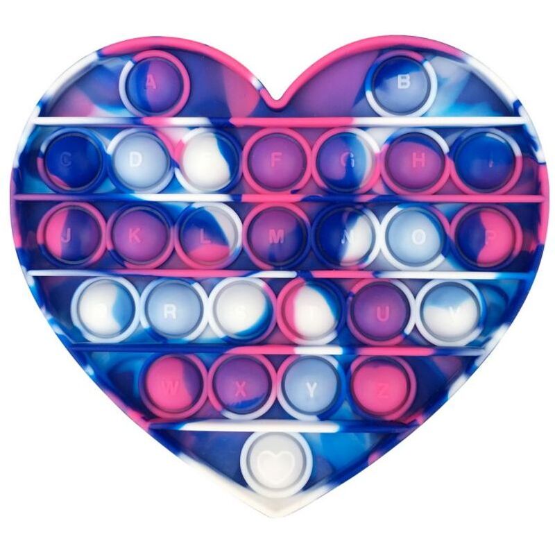 Pop The Bubble - Fidget Toy Heart Tie Dye Blue/Pink