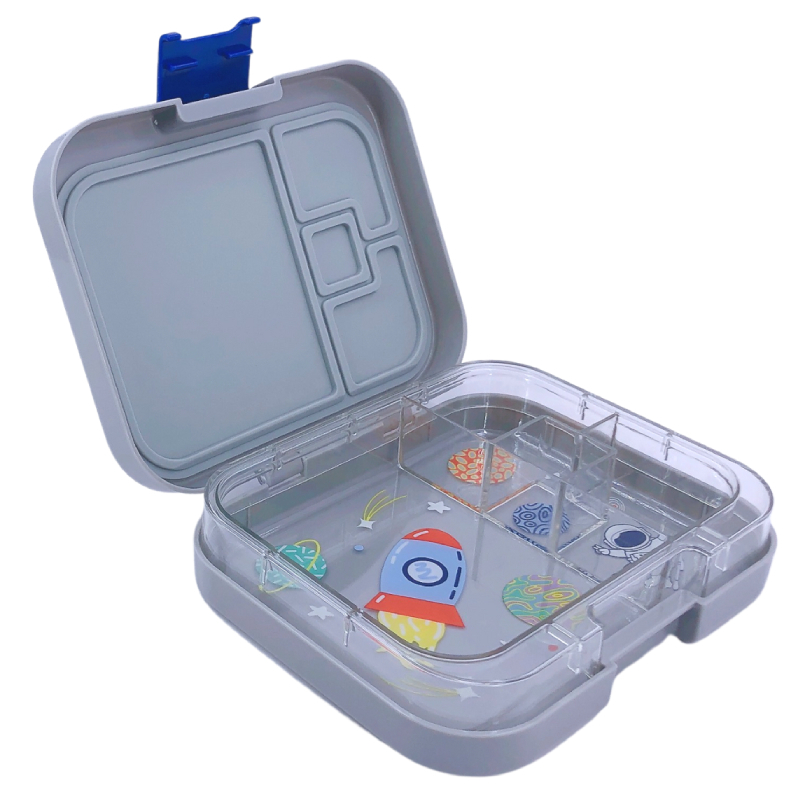 Tinywheel 4 Compartment Grey Lunch Box