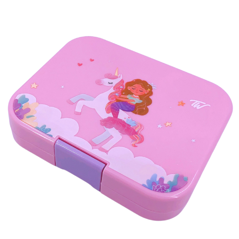 Tinywheel 4 Compartment Pink (Unicorn) Lunch Box
