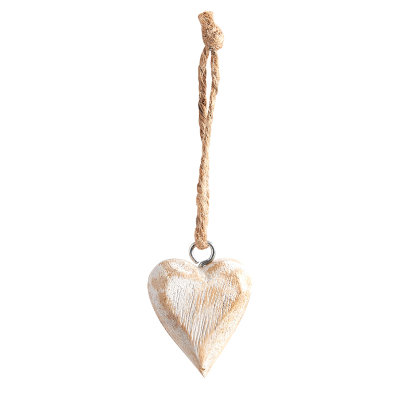 Mini Natural Wood Heart Decoration - 48In Jar (Assortment - Includes 1)