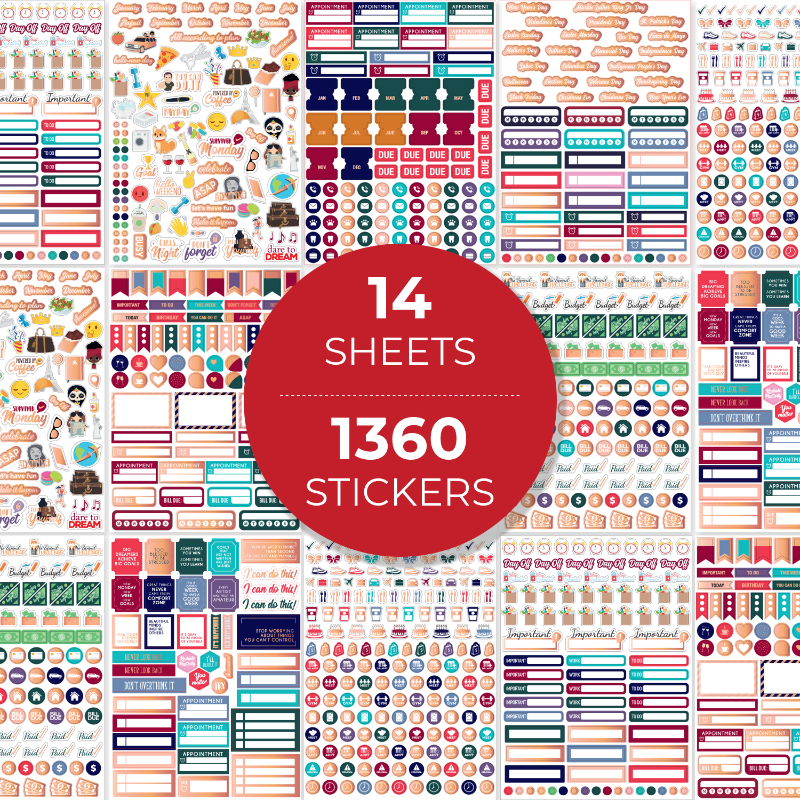 Clever Fox Planner Stickers - Set Of 1360+ Unique Stickers