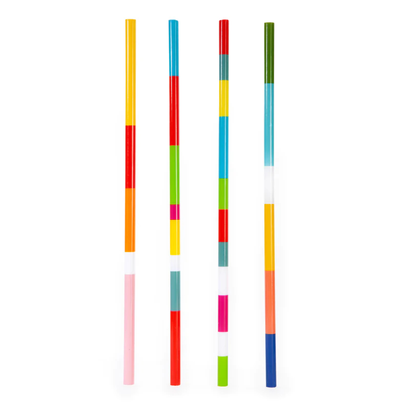 Kikkerland Reusable Plastic Straw - Colorblock