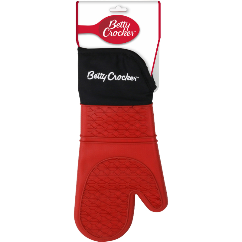 Betty Crocker Silicon Glove (34X18.5Cm)Black & Red