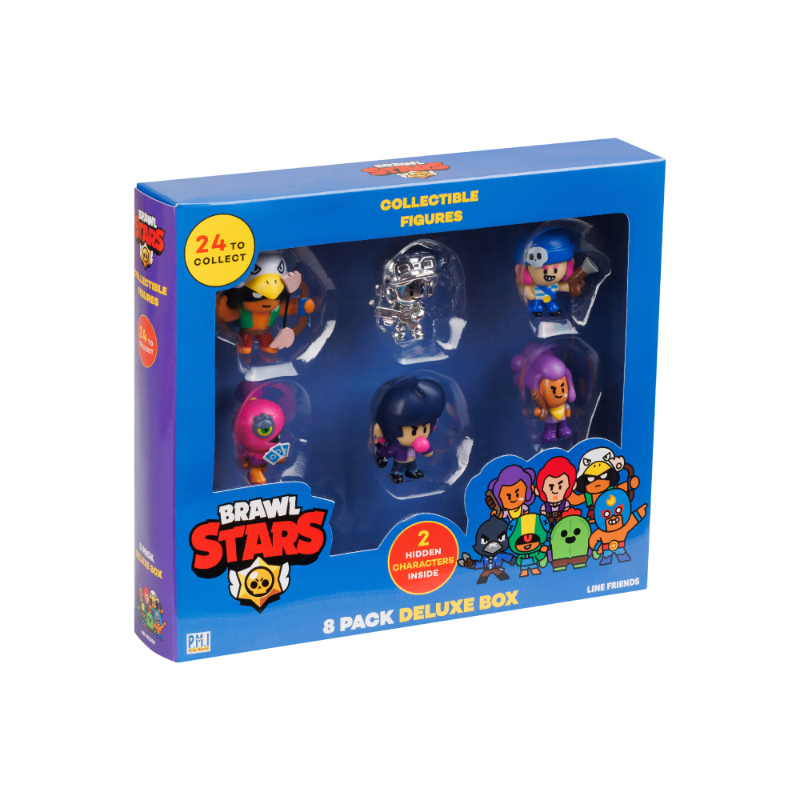 Brawl Stars Figures 8 Pack Deluxe Box (S1) Including 2 Rare Hidden Characters