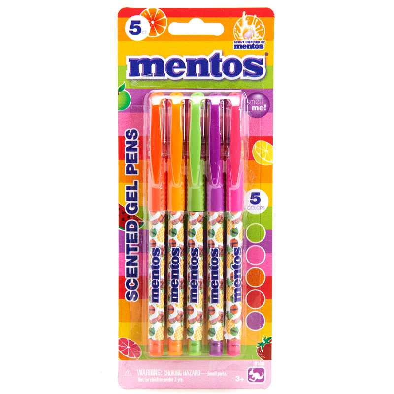 Mentos 5Ct Scented Gel Pens Multi Colored (8993)