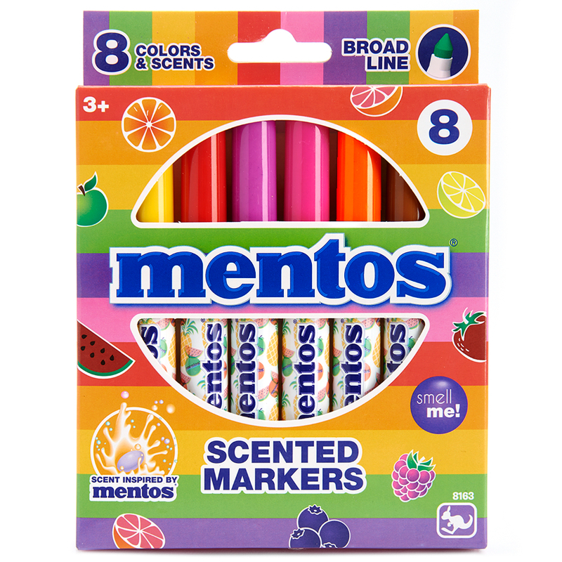 Mentos 8Ct Scented Broadline Markers