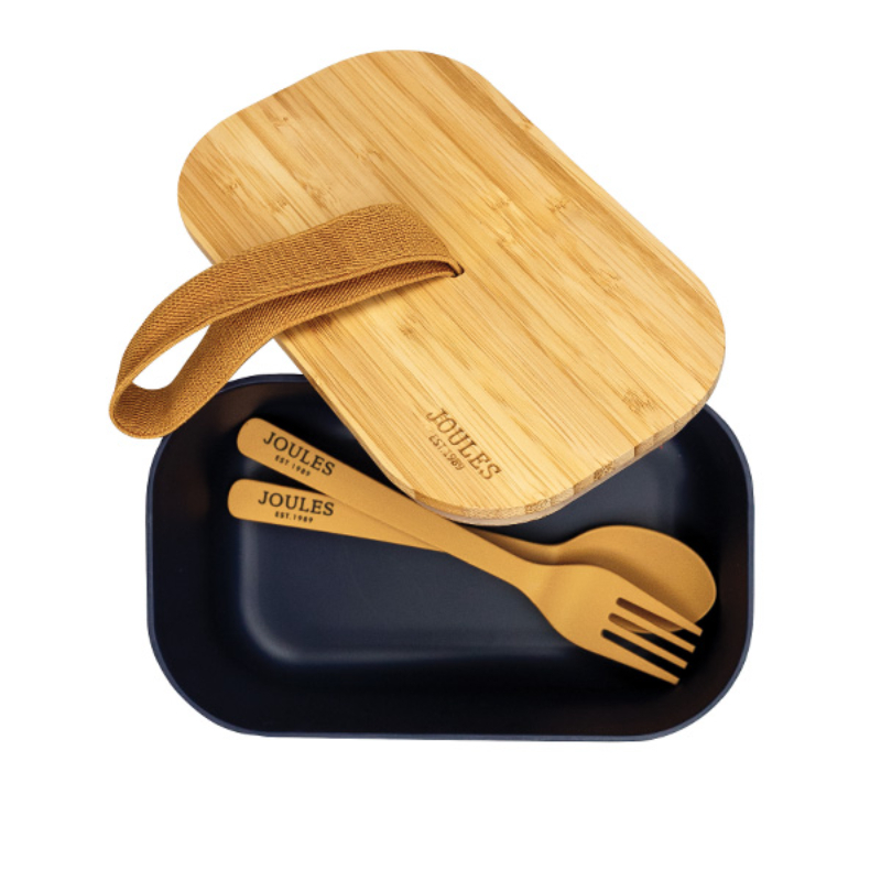 Joules Bamboo Lunchbox And Cutlery Set